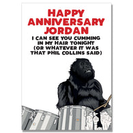 Gorilla White Anniversary Card
